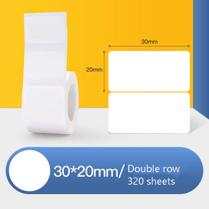Thermal Label Paper Self-Adhesive Paper Fixed Asset Food Clothing Tag Price Tag for NIIMBOT B11 / B3S, Size: 45x15mm 400 Sheets, 30x20mm 320 Sheets, 30x30mm 230 Sheets, 30x40mm 180 Sheets, 40x20mm 320 Sheets, 40x30mm 230 Sheets, 40x80mm 95 Sheets      ...