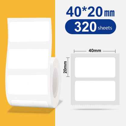 Thermal Label Paper Self-Adhesive Paper Fixed Asset Food Clothing Tag Price Tag for NIIMBOT B11 / B3S, Size: 45x15mm 400 Sheets, 30x20mm 320 Sheets, 30x30mm 230 Sheets, 30x40mm 180 Sheets, 40x20mm 320 Sheets, 40x30mm 230 Sheets, 40x80mm 95 Sheets      ...