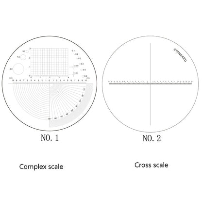 8 LED Lights 3 Groups Of Optical Glass HD With Scale 10 Times Magnifying Glass, Complex Scale Board, Cross Scale Board