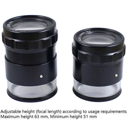 8 LED Lights 3 Groups Of Optical Glass HD With Scale 10 Times Magnifying Glass, Complex Scale Board, Cross Scale Board