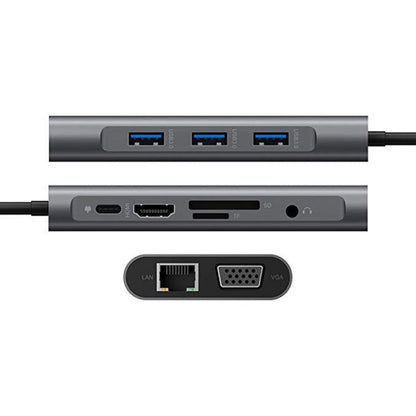 10 in 1 Type-C Multi-Function Docking Station PD Fast Charging HUB, 10 in 1