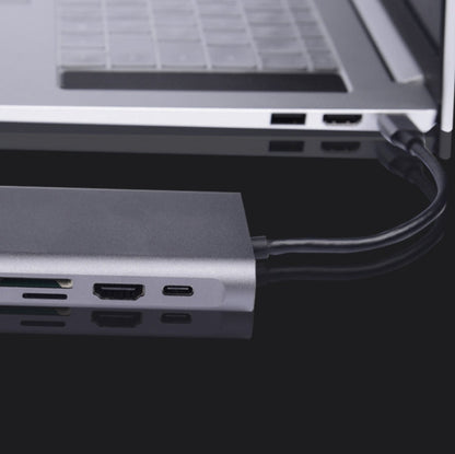 10 in 1 Type-C Multi-Function Docking Station PD Fast Charging HUB, 10 in 1