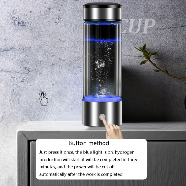 Portable Health Hydrogen-Rich Water Cup High-Concentration Negative Ion Electrolysis Generator, 450ml