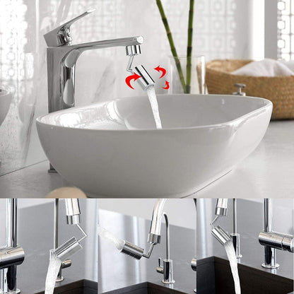 720-Degree Universal Rotating Faucet Anti-Splash Spout Filter Dual-Function Faucet, Two Sections