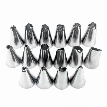 2 Sets Reusable Silicone Pastry Bag Cake Decorating Tools with 16 Nozzles Tips