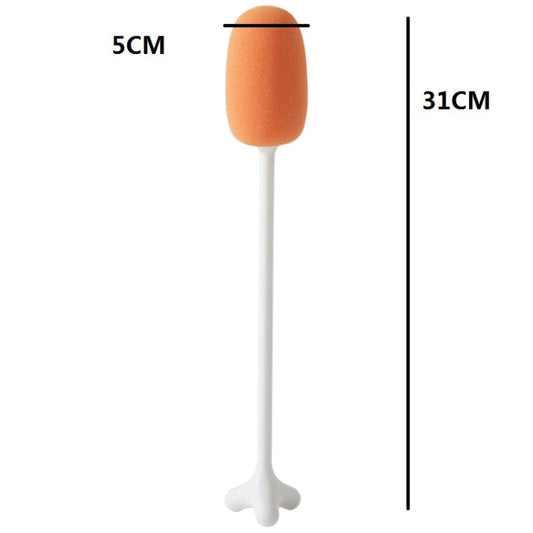 Long Handle Vertical Cup Brush Baby Bottle Sponge Cleaning Brush, Length: 29cm, White, Blue, Pink