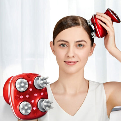 Head Scalp Massager Electric Beauty Instrument Multifunctional Kneading Vibration Physiotherapy Instrument, White, Red, Blue