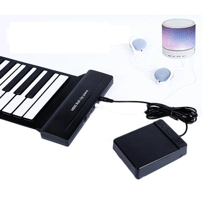 MIDI88 88-Key Hand-Rolled Foldable Piano Professional MIDI Soft Keyboard Simulated Practice Carry-On Folding Electronic Piano, 88-Key