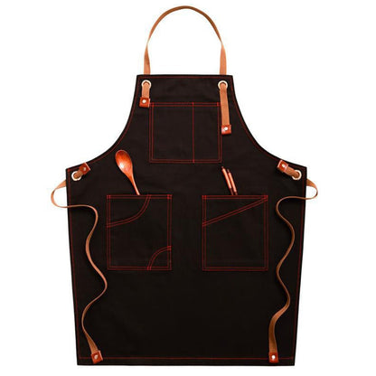 Household Denim Apron Barista Floral Tea Shop Barber Work Clothes, Adult Version, for Children 47cm, for Children 57cm
