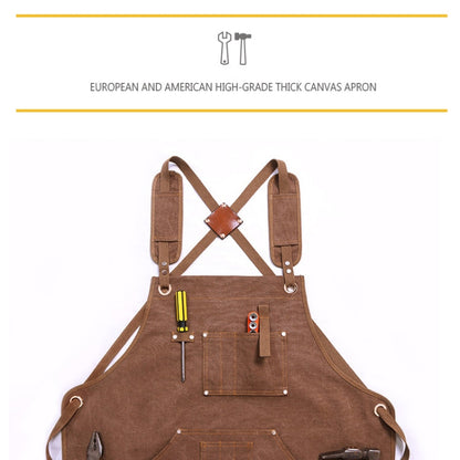 Canvas Apron Barber Roasting Cafe Gardening Woodworking Men And Women Work Clothes, Adult Models, For Children 47cm, For Children 57cm
