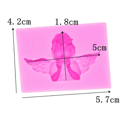 2 PCS Angel Shape Fondant Cake Silicone Mold Aroma Soft Clay Clay Gypsum Plastic Decoration, Angel Shape