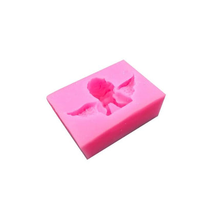 2 PCS Angel Shape Fondant Cake Silicone Mold Aroma Soft Clay Clay Gypsum Plastic Decoration, Angel Shape