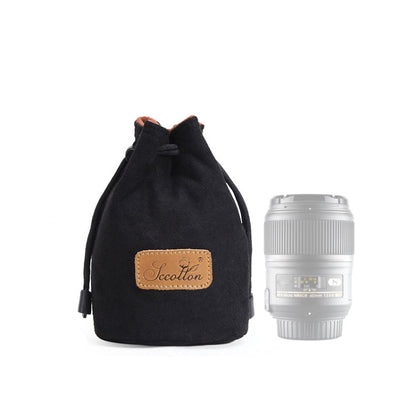 S.C.COTTON Liner Shockproof Digital Protection Portable SLR Lens Bag Micro Single Camera Bag, Round Black M, Round Khaki S, Round Blue S, Round Gray S, Round Brown S, Round Black S
