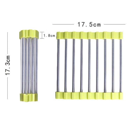 MS-202 Home Kitchen Stainless Steel Non-Slip Anti-Scalding Placemat Folding Heat Insulation Pot Mat, Color Random Delivery, MS-202 Random Color