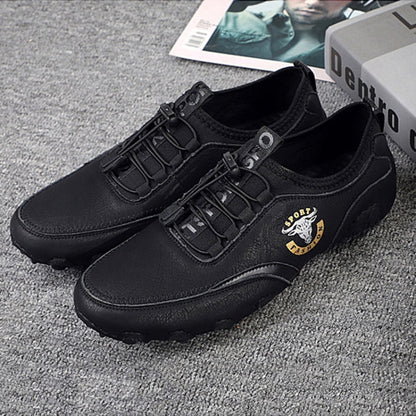 Spring And Summer Men Casual Octopus Peas Lazy Shoes Breathable Leather Shoes, 47, 48