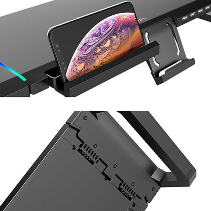ICE COOREL T1 Monitor Increased Rack Foldable Laptop Stand With RGB Lighting & 4xUSB Expansion Interface