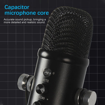 BM-86 USB Condenser Microphone Voice Recording Computer Microphone Live Broadcast Equipment Set, Cantilever Bracket Set, Standard+Small Blowout Prevention Net