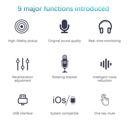 BM-86 USB Condenser Microphone Voice Recording Computer Microphone Live Broadcast Equipment Set, Cantilever Bracket Set, Standard+Small Blowout Prevention Net