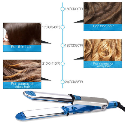 2 in 1 Titanium Hair Straighter Curler Iron, EU, US, UK