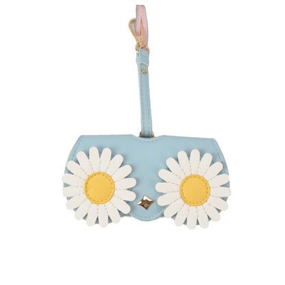 Cute And Funny PU Sunglasses Case Portable Glasses Case With Hanging Buckle, Flowers (Lake Blue Color Matching), Mengbao (Gray Stitching), Cat Girl (Red Frame), Red Love, Big Eyes (Gray), British Style (Stripe Contrast), Red Love Cat Girl, Bat (Black) ...