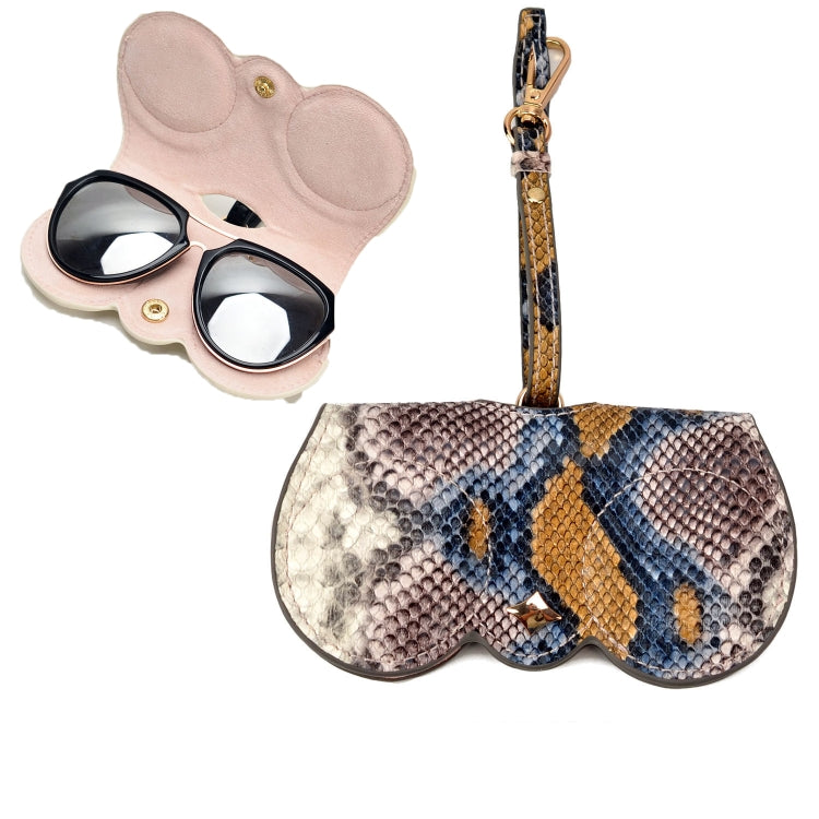 Cute And Funny PU Sunglasses Case Portable Glasses Case With Hanging Buckle, Flowers (Lake Blue Color Matching), Mengbao (Gray Stitching), Cat Girl (Red Frame), Red Love, Big Eyes (Gray), British Style (Stripe Contrast), Red Love Cat Girl, Bat (Black) ...