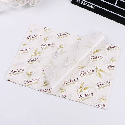 100 Sheets / Pack Cake Greaseproof Paper Baking Packaging Plate Paper Hamburger Paper, Colour: Classical Newspaper, Classical Newspaper, Color Pastry, Orange Tower, White English, Coffee English, Wheat English, Pure White, Thick Kraft Paper, Gray Tower