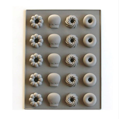 Silicone Cake Mold 25 Grid Fudge Hard Candy Silicone Biscuit Mold, Fruit, Donuts