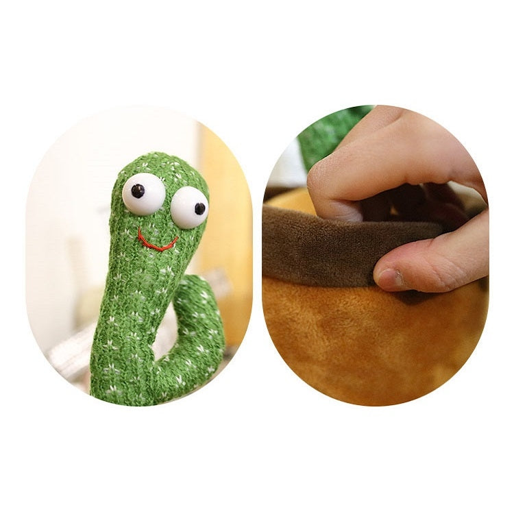 Electric Dancing Cactus Singing Holiday Gift Doll for Children, No Battery
