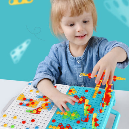 Children Screw-Tightening Electric Drill Toy Manual Assembly Toolbox, Style:, 2D Plane + Electric Drill (189 PCS), 3D + Electric Drill (276 PCS), 3D + Electric Drill (316 PCS), 3D + Electric Drill (466 PCS), 2D + Electric Drill + Charger (189 PCS)     ...