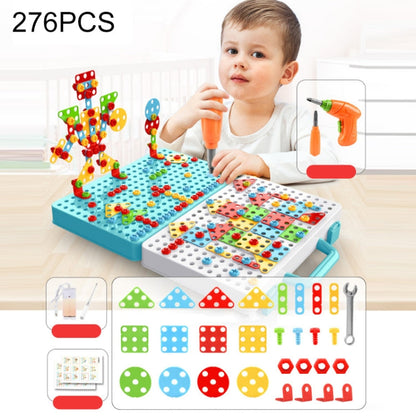 Children Screw-Tightening Electric Drill Toy Manual Assembly Toolbox, Style:, 2D Plane + Electric Drill (189 PCS), 3D + Electric Drill (276 PCS), 3D + Electric Drill (316 PCS), 3D + Electric Drill (466 PCS), 2D + Electric Drill + Charger (189 PCS)     ...