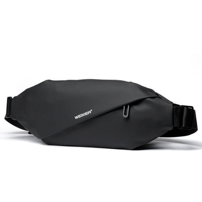 WEIXIER 8641 Men Running Waterproof Waist Bag Multifunctional Chest Bag Sports Leisure One-Shoulder Bag, Black, Dark Gray