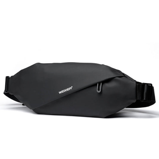 WEIXIER 8641 Men Running Waterproof Waist Bag Multifunctional Chest Bag Sports Leisure One-Shoulder Bag, Black, Dark Gray