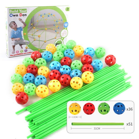 87 in 1 DIY Assembling Play House DIY Children Tent Building Toy, Style:, Without Tent Cloth, With Tent Cloth