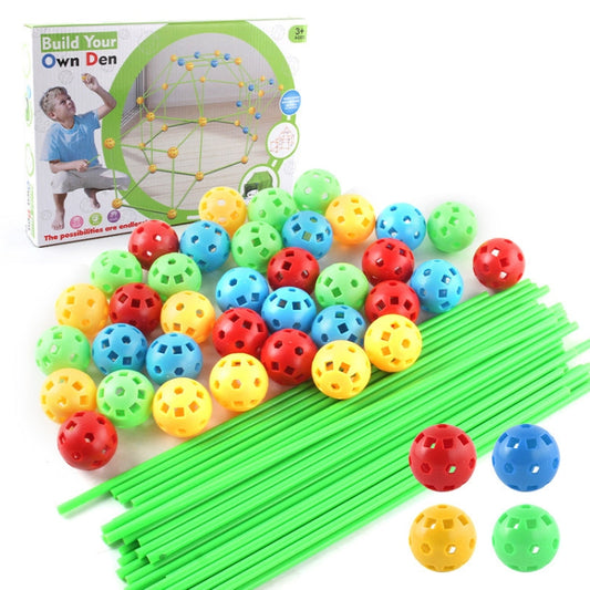 87 in 1 DIY Assembling Play House DIY Children Tent Building Toy, Style:, Without Tent Cloth, With Tent Cloth