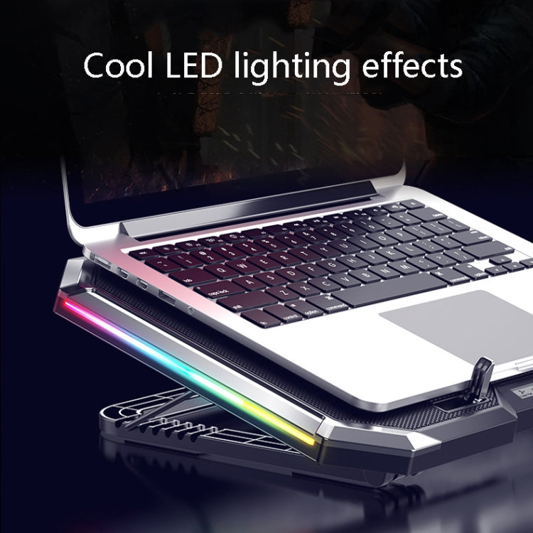 NUOXI Q8 Notebook Radiator LCD Screen Button Controllable RBG Luminescence Computer Cooling Base