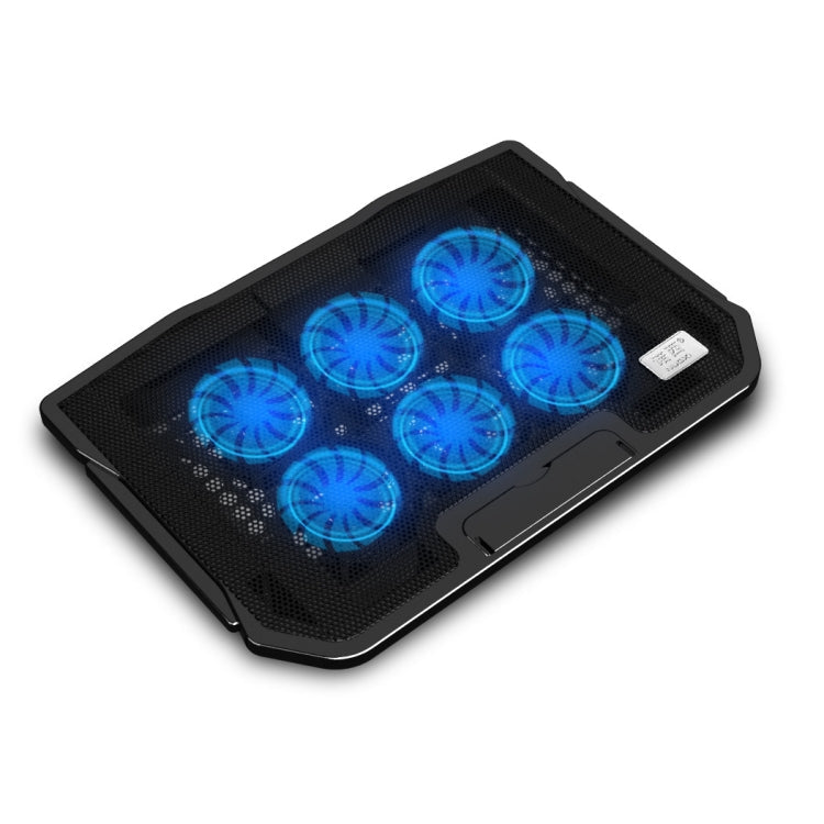NUOXI H9 Notebook Radiator Computer Base Fan Bracket Pad, 6 Fans Black