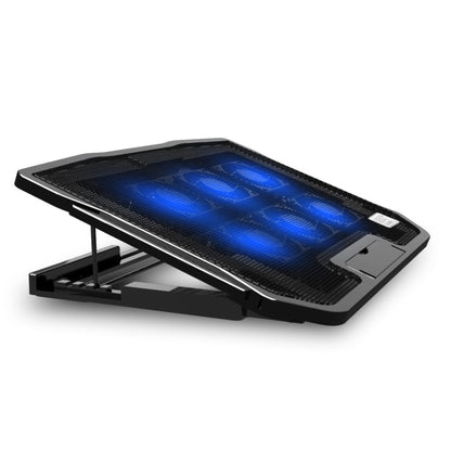 NUOXI H9 Notebook Radiator Computer Base Fan Bracket Pad, 6 Fans Black