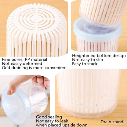 Onion Ginger Garlic Drainage Storage Box Kitchen Vegetable Plastic Storage Box Refrigerator Seal Storage Box, White