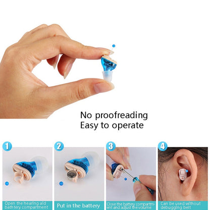 ZDC-901A Hearing Aid Sound Amplifier Digital Smart Denoising Hearing Aid, Blue, Red