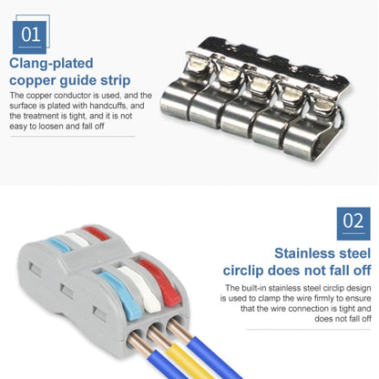 SPL-2 2 In 3 Out Colorful Quick Line Terminal Multi-Function Dismantling Wire Connection Terminal, SPL-2 2 In 3 Out, SPL-3 3 In 3 Out, SPL-42 2 In 4 Out, SPL-62 2 In 6 Out, SPL-63 3 In 6 Out, SPL-93 3 In 9 Out, LT-624 2 In 4 Out, LT-626 2 In 6 Out     ...