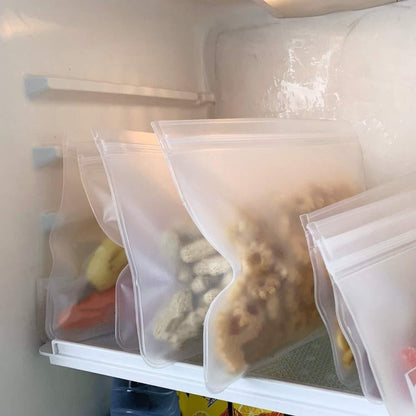 Translucent Frosted PEVA Food Preservation Bag Refrigerator Food Storage Bag Self-Sealing Food Bag, 5 PCS / Set(NO.1x5), 5 PCS / Set(NO.2x5), 6 PCS / Set(NO.1x4+NO.2x2), 10 PCS / Set(NO.1x6+NO.2x4), 12 PCS / Set(NO.1x7+NO.2x5)