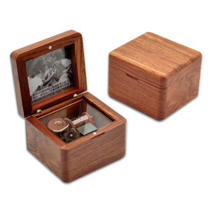 Frame Style Music Box Wooden Music Box Novelty Valentine Day Gift,Style:, Walnut Gold-Plated Movement, Maple Gold-Plated Movement, Rosewood Gold-Plated Movement, Maple Red-Bronze Movement, Walnut Red-Bronze Movement, Rosewood  Red-Bronze Movement