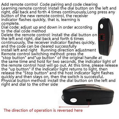Electric Garage Door Controller Rolling Door Roll Gate Remote Control Plug-Chain Motor Receiver, without Cable