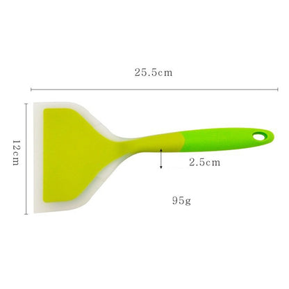 Silicone Nonstick Spatula Wide Mouth Steak Pizza Spatula Kitchen Tool, Green + Green, Pink + Green, Blue + Pink, Orange + Orange