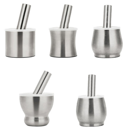 Kitchen 304 Stainless Steel Garlic Masher Spice Bean Nut Grinder, Straight Shape, Waist Shape, Drum Shape, Big Bowl Shape, Large Drum Shape