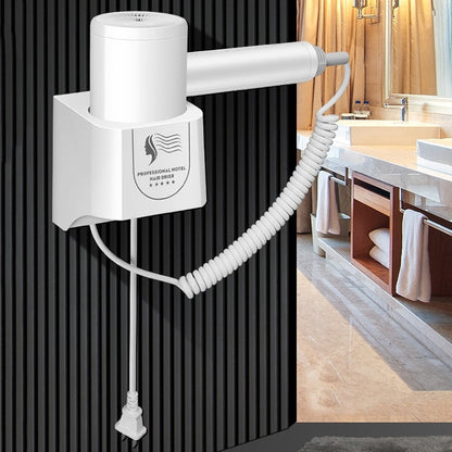 Hotel Hair Dryer Wall Mount High Power Hair Dryer Household Hair Cylinder Dryer, CN Plug, White, Black, Hotel Hairdryer White