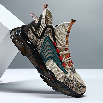 1927A Summer Hollow Flying Knit Breathable Sports Shoes Men Casual Shoes, 43, 44, 45, 46