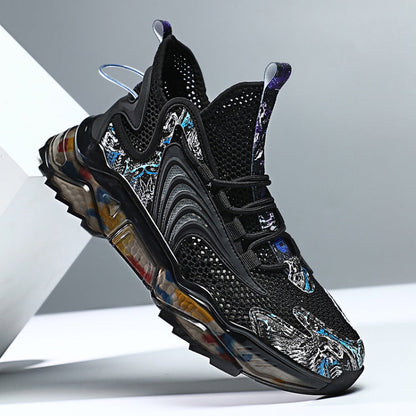 1927A Summer Hollow Flying Knit Breathable Sports Shoes Men Casual Shoes, 43, 44, 45, 46