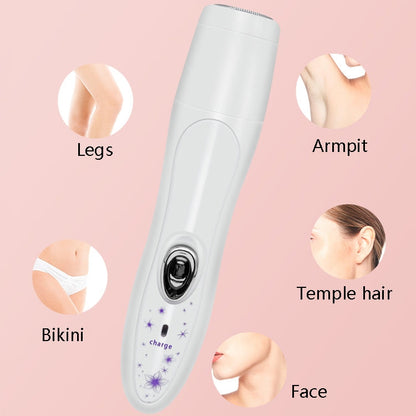 Electric 4 In 1 Epilator Ladies Household Multi-Function Water Washing Shaver, Pink, Purple Flower