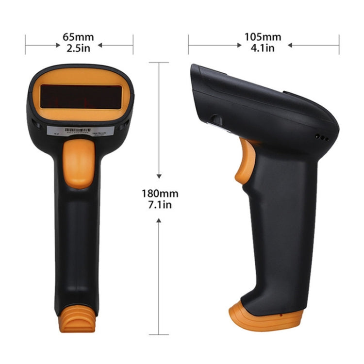 Express Barcode Scanner With Storage USB Wireless Scanner, Specification：, Red Light, Two-dimensional